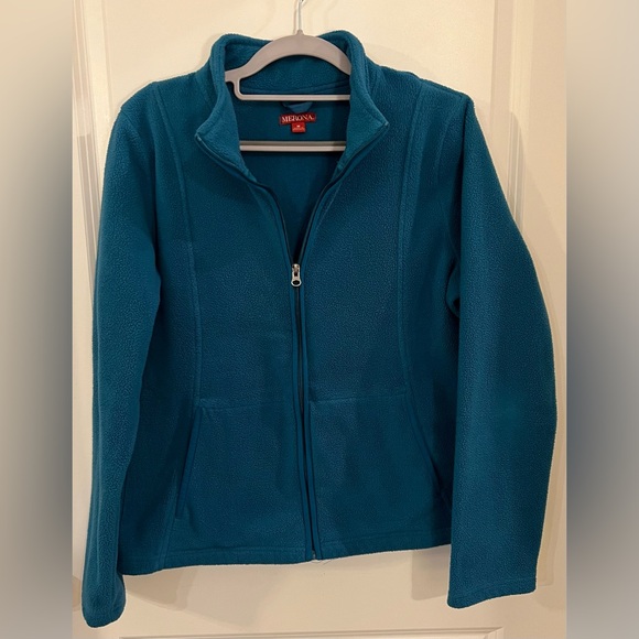 Merona Jackets & Blazers - Women’s Merona Full-Zip Blue/Teal Fleece